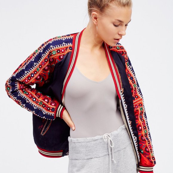 new romantics mirror embroidered bomber jacket - Picture 2 of 2